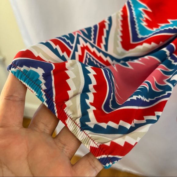 Miami Top Aztec Tribal Geometric Print Colorful Southwestern Women's S Small - Picture 2 of 3